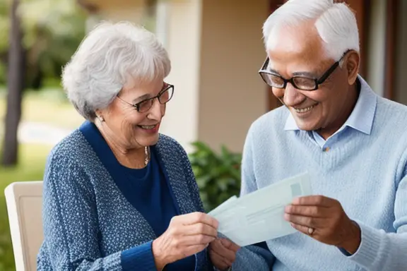 Elderly couple receiving retroactive payment from the INSS