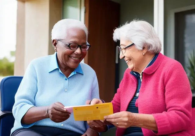 Elderly person receiving retroactive payment